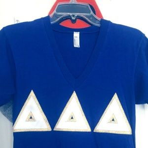 Tri Delta Sorority Letters Shirt Navy Blue